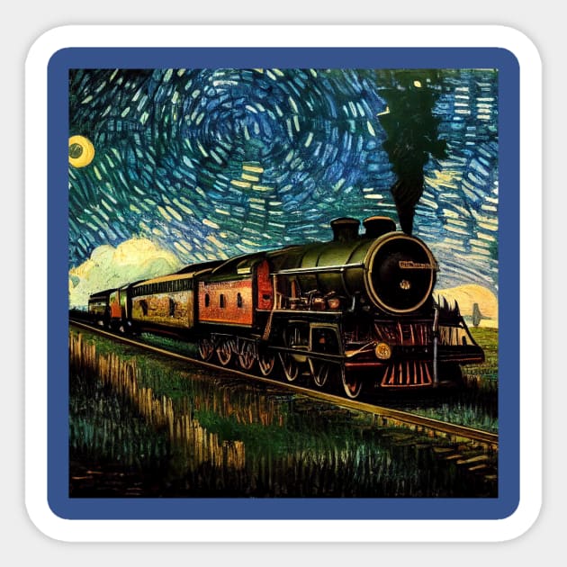 Starry Night Wizarding Express Train Sticker by Grassroots Green